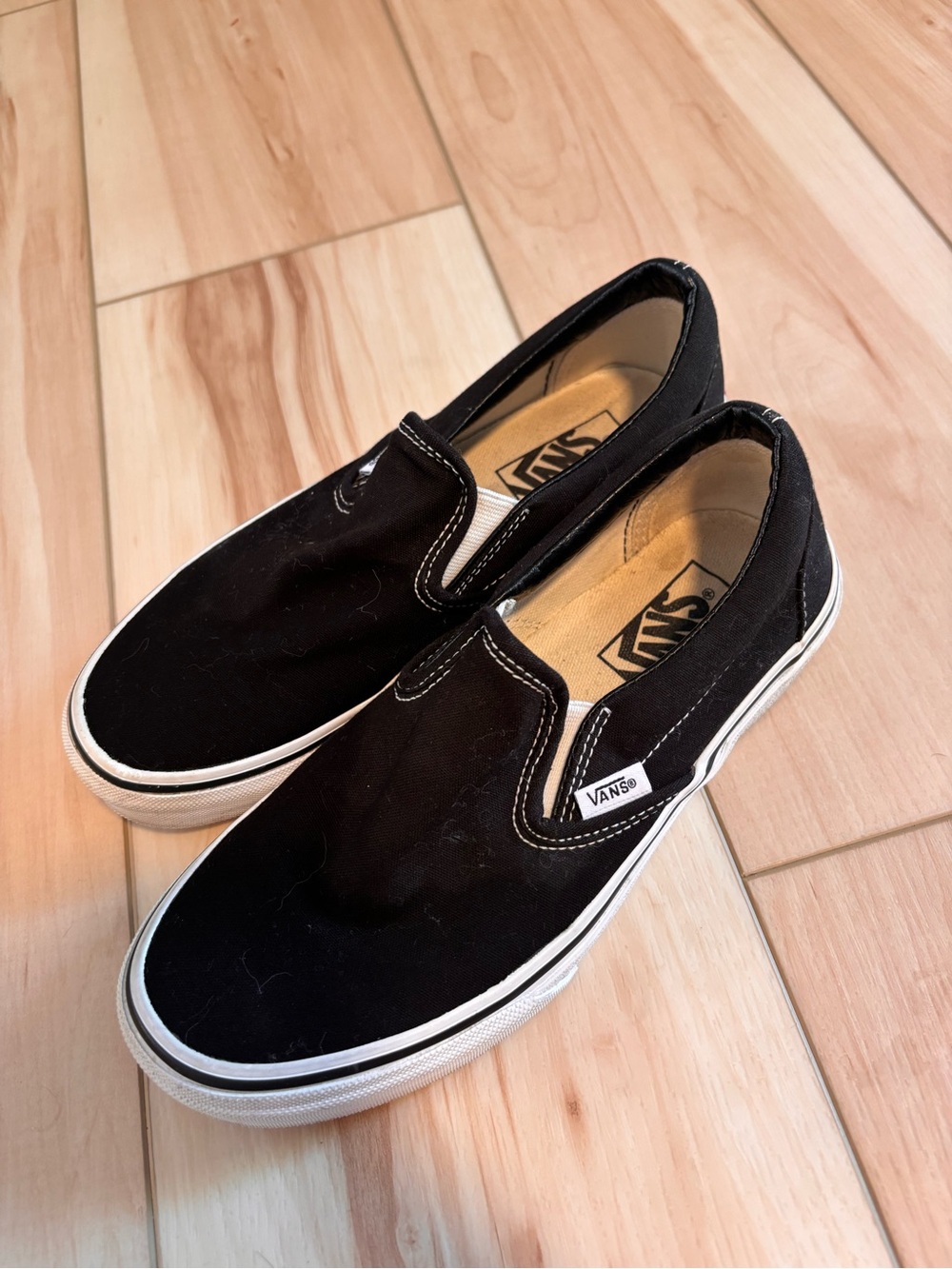 Vans Black Canvas Slip-On Loafers Unisex